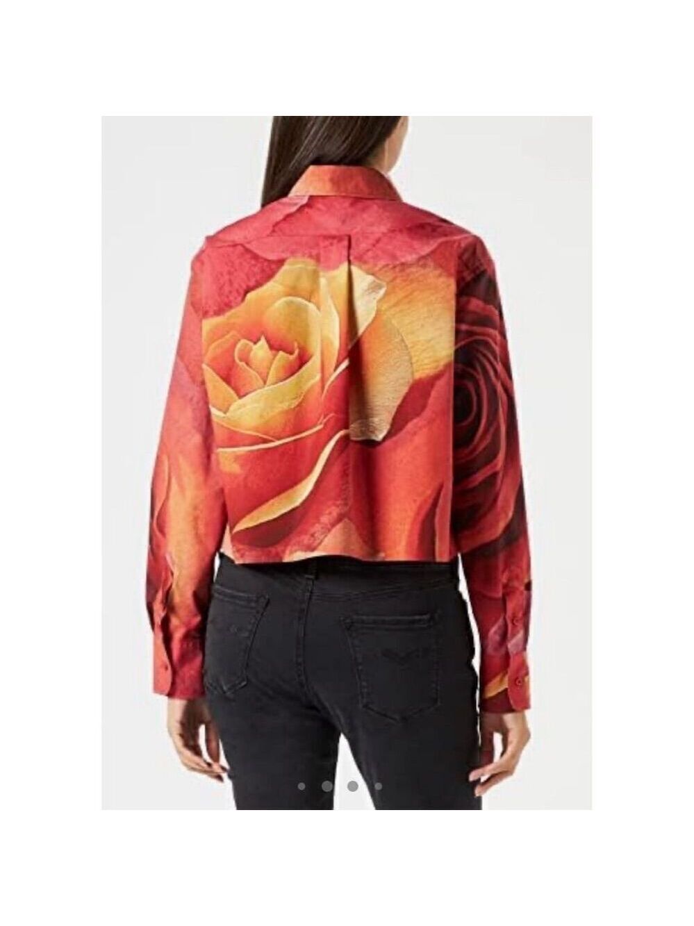 Just Cavalli Women's Floral Print Long Sleeve Blouse Multicolor Size 44 - Picture 3 of 7